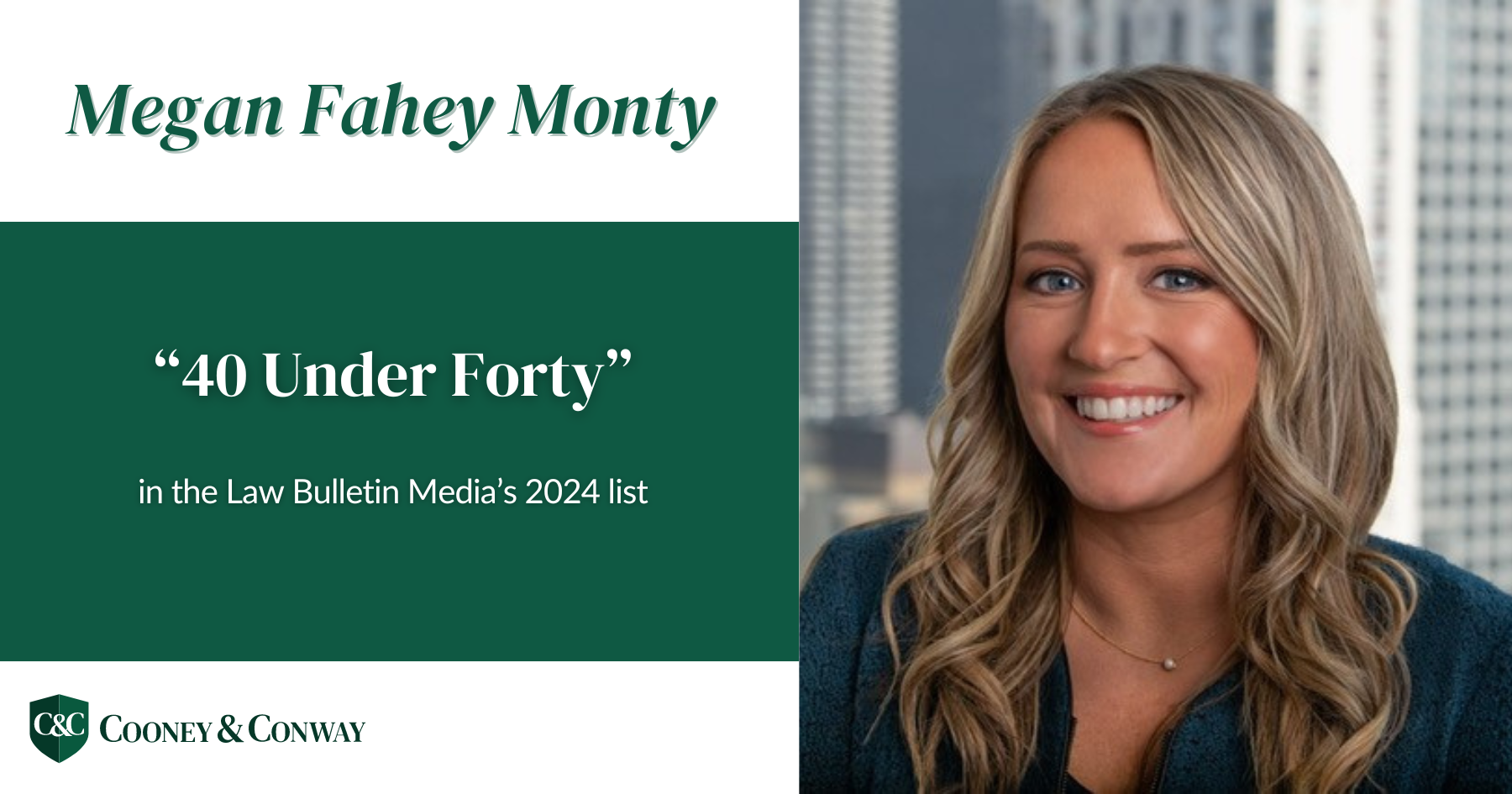 Megan Fahey Monty on 40 Under Forty List 