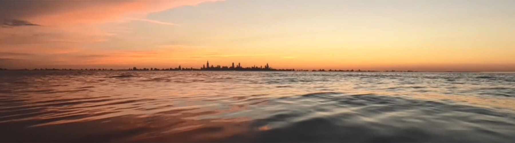 View of Lake Michigan at sunset