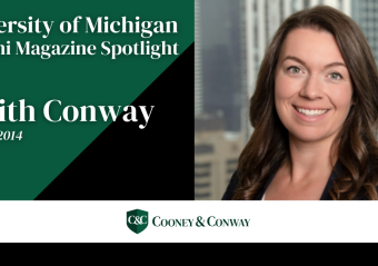 Judith Conway University of Michigan Alumni Magazine spotlight graphic